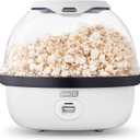 Dash SmartStore Stirring Popcorn Maker - Electric Popcorn Machine with Butter-Melting Tray & Clear Serving Bowl - Features Stirring Bar - 24 Cups, White