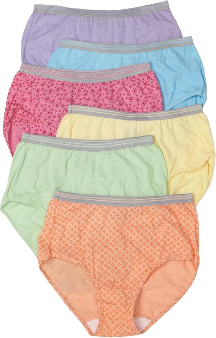 Fruit of the Loom Women's 6-Pack Heather Brief Panties (10)