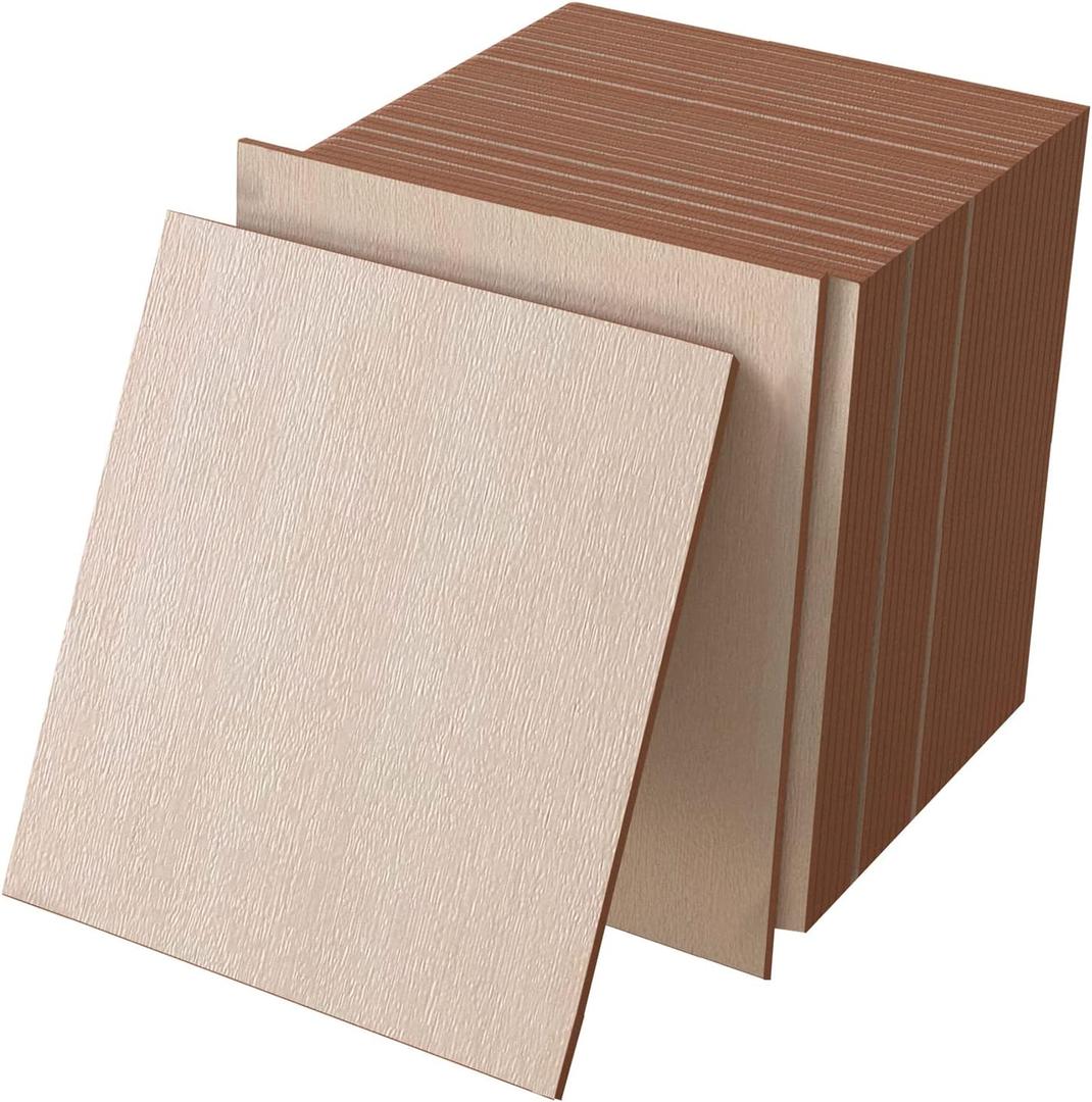 40 Pcs 3 x 3 Inch Unfinished Wooden Cutout Tiles Blank Wood for DIY Painting Staining Wall Decor, Square.