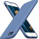 Miracase Ultra Slim Designed for iPhone SE Case 2022(3rd Gen)/iPhone SE 2020 Case(2nd Gen)/iPhone 7 Case/iPhone 8 Case with Screen Protector, Multi-Color Silicone Shockproof Phone Case (Glass Blue)