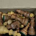 Collector Edition Wooden Chess Pieces Chess Coins Pawns Chessmen Figurine Pieces (Brown & White)