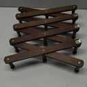 Accordion Wall Hanger, Hat Rack for Wall with 14 Coat Hooks, Expandable Hat Hangers Organizer, Vintage Decorative Coat Rack Wall Mount for Purse, Mug (Brown)