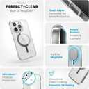 Speck Clear iPhone 15 Pro Case - Built for MagSafe, Drop Protection - Scratch Resistant, Anti-Yellowing, 6.1 Inch Phone Case - Presidio Clear/Chrome Finish