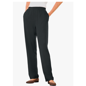 Woman Within Plus Size 7-Day Knit Straight Leg Pant Stretch Elastic Waist Petite & Tall 30w