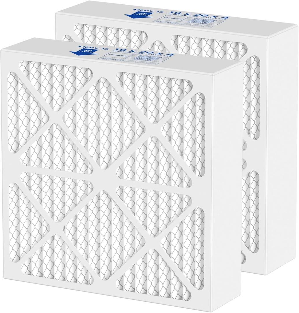 FNCCAB0021 19x20x4 MERV 13 Furnace Air Filter Compatible with Bryant Carrier FNCCAB0021, FILXXFNC-0021, FAIC0021A02, FAIC002IA, FILBBFNC0021, FILCCFNC0021 Furnace Filter, 2 Pack