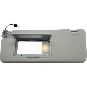 Driver Side Sun Visor with Light Replacement Fits for Nissan Titan 2004-2024 QX56 Armada 2004-2014 with Light 96401-EZ70B Color Gray (Driver Side)