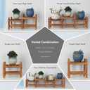 Wood Plant Stand Indoor Outdoor,4 Tiers Plant Stand Bench Indoor,Low Window Plant Shelf Small Long Flower Pot Stand for Multiple Plants (11.8"-44'')