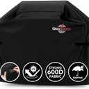 GrillTough Heavy Duty BBQ Grill Cover for Outdoor Grill, 58 Inch Waterproof, Weather Resistant, UV & Fade Resistant with Adjustable Straps Gas Grill Cover for Weber, Genesis, Charbroil, etc. Black