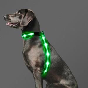 Light Up Dog Vest Harness Rechargeable, Adjustable & Reflective LED Lighted Dog Harness, Glow Dark Dog Light Harness for Night Safety Walking, Large Green (L Neck+chest144cm(57"))