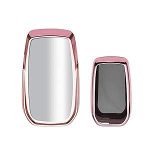 Xotic Tech Pink Soft TPU Key Fob Shell Full Cover Case, Compatible with Toyota Land Cruiser Sienna Venza Fortuner Rav4 Prime Smart Keyless Entry Key