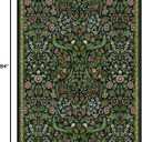 Lahome Claude Floral 5x7 Washable Living Room Rugs, Green Area Rugs for Bedroom Rubber Backed, Botanical Thin Stain-Resistant Carpet for Dining Room, Guestroom, Kids Room, Living Room Decor