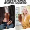 Vacuum-Insulated Stainless Steel Travel Coffee Mug, Leak-Proof Reusable Coffee Cup with Lid-Keep Hot & Cold Drinks for Hours, Durable Insulated Tumbler for Men & Women(3rd-Light Coffee, 12OZ)