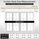 Gold Curtain Rod 36-91 Inch, 1 Inch Adjustable Heavy Duty Curtain Rods for Windows, Decorative Modern Window Treatment Rods, Telescopic Splicing Metal Drapery Pole, Easy Installation