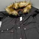 Garemcy Womens Winter Water Repellent Coat Thicken Puffer Jacket Warm Fleece Lined Parka With Fur Hood Coat Black Small