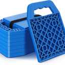 8 Pieces RV Stabilizing Jack Pads Camper Jack Pads RV Leveling Blocks with Handle Camper Stabilizer Blocks for Travel Trailer Easy Storage and Organization(Blue)