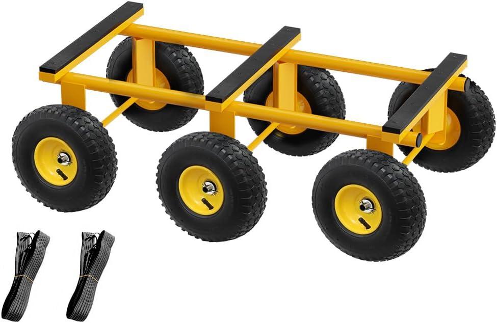 6 Wheel All Terrain Dolly, Furniture Dolly 1500 Lbs Capacity, 35" x 18"