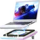 llano RGB Laptop Cooling Pad, White, Powerful Turbofan, Quiet Cooling, Touch Control, LCD Screen, Seal Foam, 15-19in Laptops