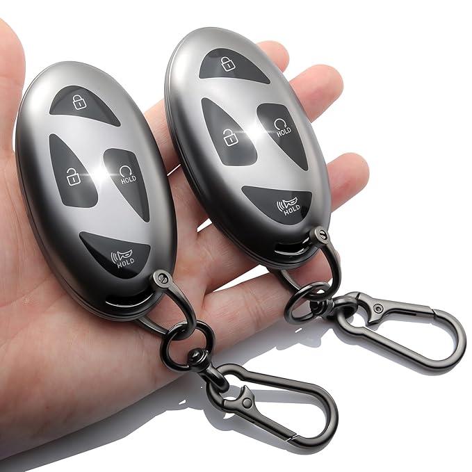 2-Pack for Hyundai Key Fob Cover with Keychain 5 Buttons Key Case Fit for 2022-2025 Elantra, Sonata, Ioniq 6, Santa Fe, Tucson, Kona