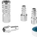 SANFU 1/2" Air Hose Fittings, I/M High Flow 1/2" FNPT Air Coupler 2PCS, 3-Piece 1/2" Plug, Air Compressor Accessories Quick Connect Fittings 300PSI, Teflon Tape