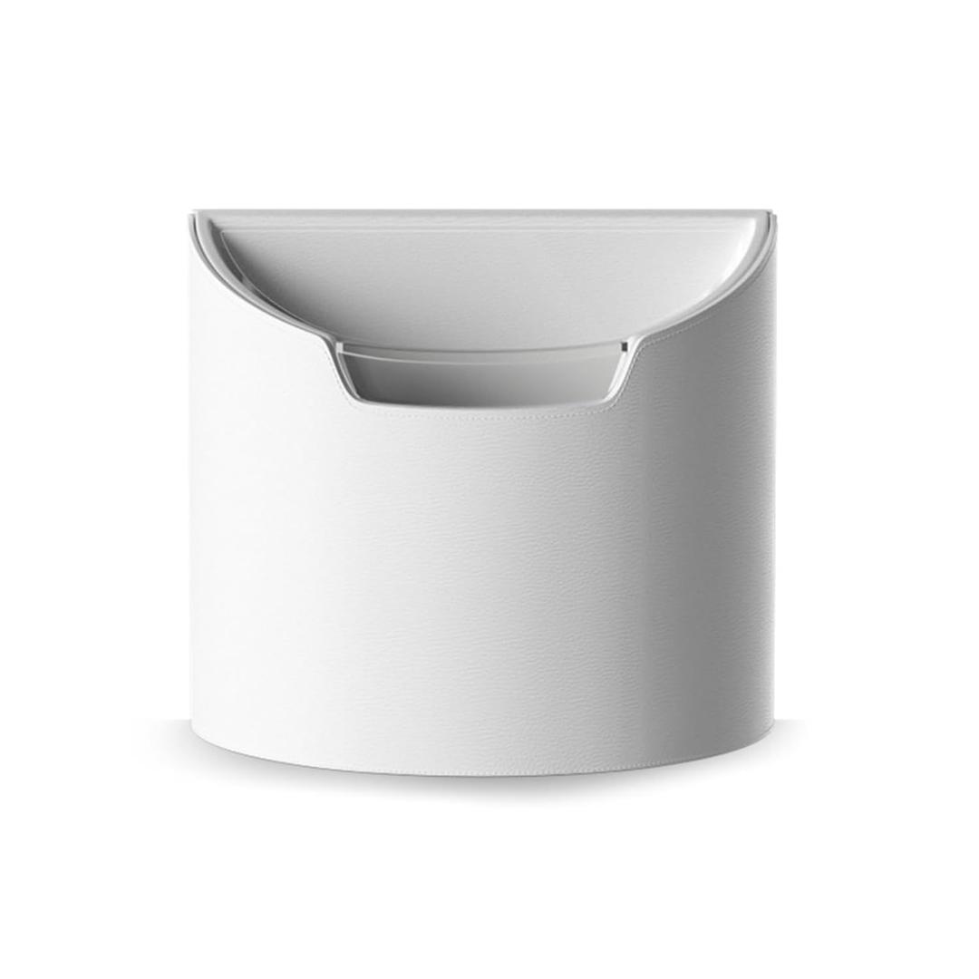 Leakproof Car Trash Can,Mini Car Trash Bin for SUV and Truck,Small Removable Liner Garbage Can,Waterproof Automotive Trash Can for Vehicle,Home,Office,Multipurpose,Easy to Clean (White)