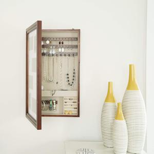 Hives and Honey Photo Collage Frame Jewelry Storage Organizer, Walnut