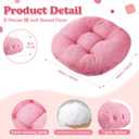 Fumete 8 Pcs 16 Inch Round Floor Cushions for Kids and Toddlers, Flexible Seating Classroom Furniture Floor Pillow for Home, Daycare, Preschool, Yoga and Meditation (Pink)