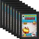 Comic Book Frame, 8 Pack, UV Protection,Black Mat, Fits Current Comics up to 6 3/4" x 10 1/4", Wall or Tabletop Display,Spring Clips for Thicker Comics as Well