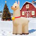 DomKom 6FT Alpaca Llama Inflatables Christmas Spring, Farm Ranch Blow up Animals Cute, Decorations Outdoor Yard Built-in LED Lights Big Large Decor Party Farm Lawn Holiday Outside