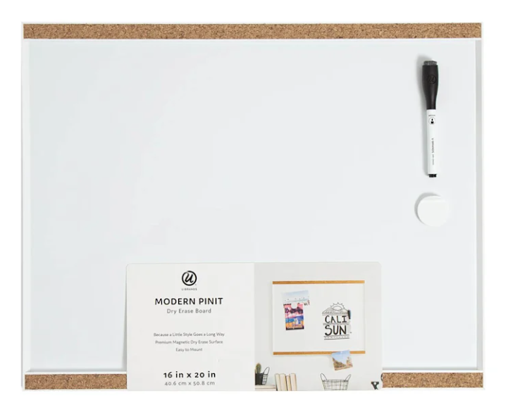 Modern Pinit Magnetic Dry Erase Board Frame, 16x20