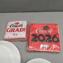 Class of 2026 Graduation Plates and Napkins Set, Disposable Paper Plate Set Polka Dots Plates Napkins Cups Knife Fork Spoon for Graduation Party Decorations and Supplies,Serve 50