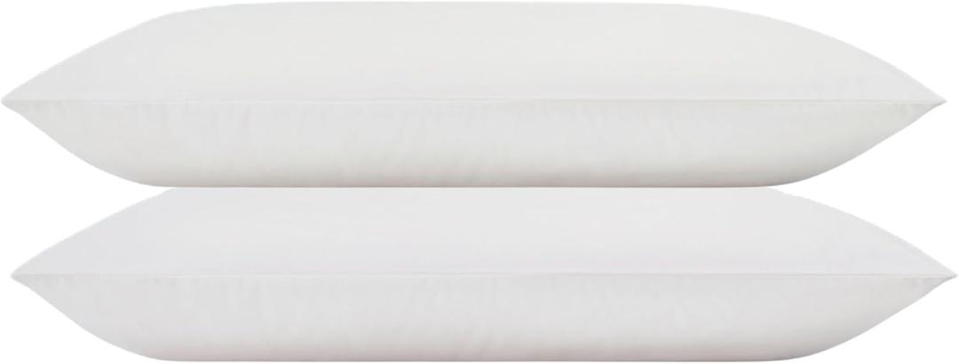 RejuveNite American Talalay Latex Pillows - Medium Support, Queen High Profile, Dual Set - 100% Cotton Sateen Covers Made in USA