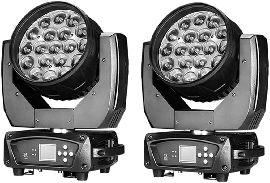 Boulder Pro 19x15W Zoom Wash Moving Head with Variable White Warm White Plus Cool White 2in1 LEDs Ideal for Church, Theater, Studio, Stage,Events, etc (2pcs Packed)