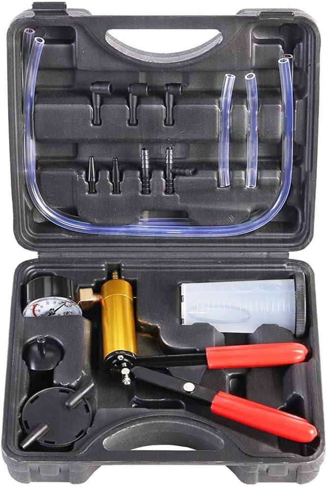 beduan 16pcs Brake Bleeder Kit Hand Held Vacuum Pump Tester with Adapters for Automotive (Black)