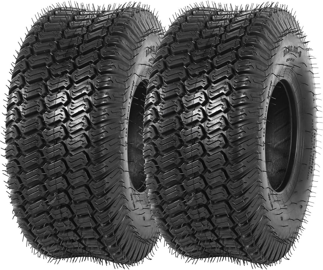AR-PRO (2-Pack) 15x6.00-6 Lawn Mower Tires, Replacement 4 Ply Front Lawn Mower Tire Tubeless, 570lbs Load Capacity, Fit for Most Riding Mower, Lawn Garden Tractors