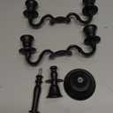 Rely+ 5 Arm Baby Candelabra Black Matte 8 Inch Taper Candle Holders Gothic Decorations Candlesticks Holder Home Decor Wedding Parties Centerpiece for Dining Table