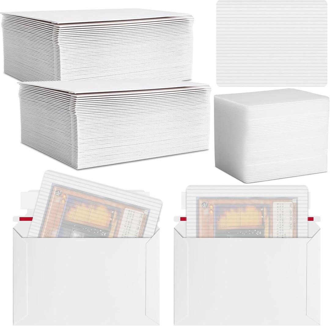 Faccito 200 Pcs Trading Card Shipping Set 4 x 6'' Trading Card Protector and Envelopes Bulk for Mailing, Additional Defend Supplies (Original)