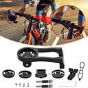 Cycling Computer Mount - Versatile Out Front GPS Mount for Wahoo, Garmin, Bryton, Cateye - Compatible with 1.26''/32mm Handlebars - Ideal for Mountain Bikes and More (Black)