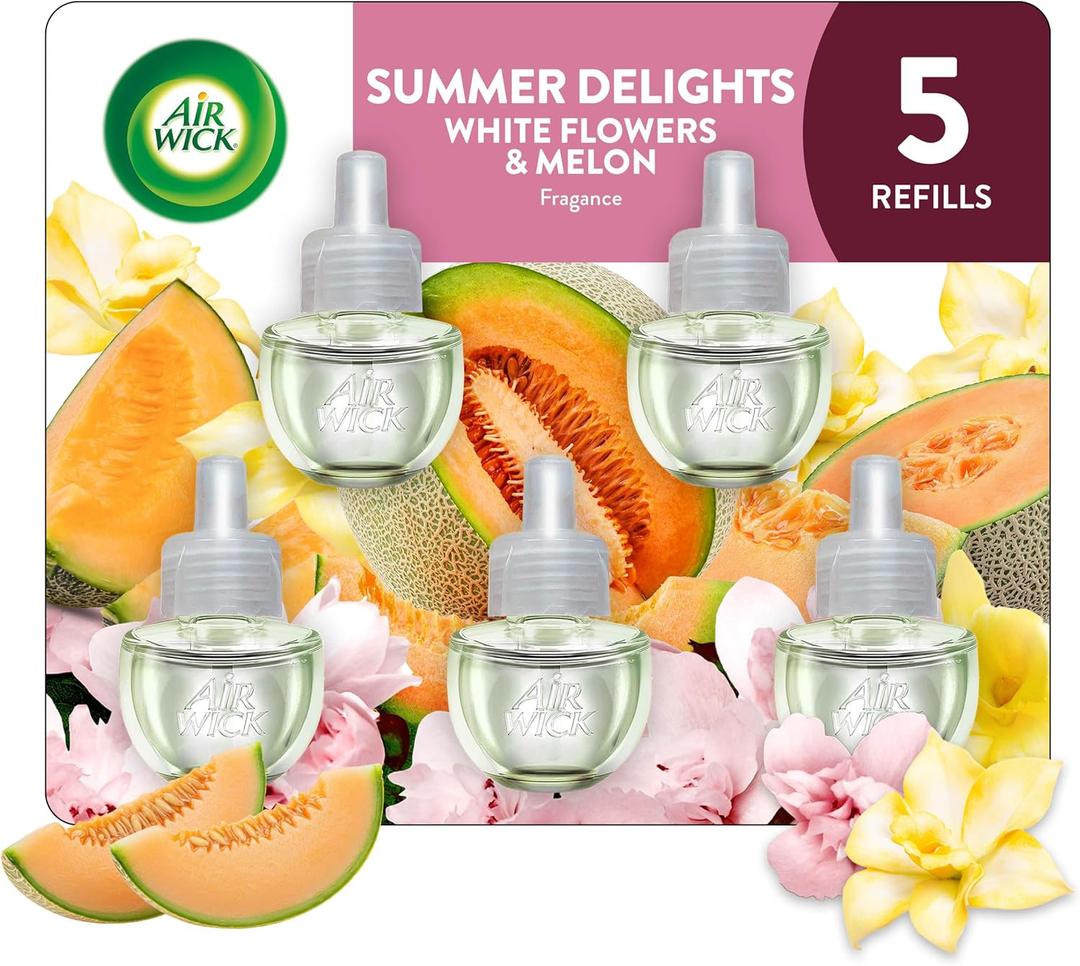 Air Wick Plug in Scented Oil Refill, 5ct, Summer Delights, Air Freshener, Essential Oils (5 ct.)