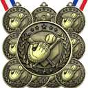 Misdary 12 Pack Medals with Neck Ribbons Team Participation Trophies for Kids Sports Awards Party Favors for Sports Competitions Celebration Gift