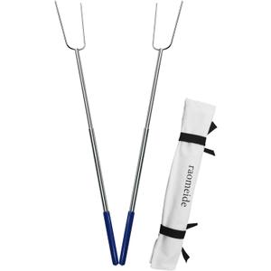 32" Heavy Duty Hot Dog Roasting Sticks for Campfire, Smores Sticks for Fire Pit Long, Marshmallows Skewers (2 Pack)