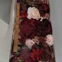 Ling's moment Fake Flowers Box, Faux Artificial Greenery Stems Foam Roses Dahlia Silk Peonies Eucalyptus Fabic Flower for Centerpieces Bouquet Wedding Vase, Dusty Rose & Burgundy, Deluxe Combo