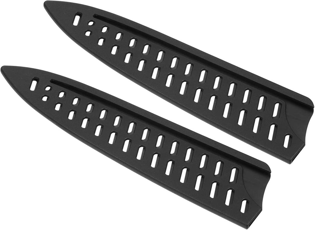 PATIKIL PP Safety Knife Cover Sleeves for 8" Chef Knife, 2 Pack Knives Edge Guard Blade Protector Universal Knife Sheath Portable for Kitchen, Black