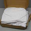 Amazon Basics Soft, Comfortable Queen Size Bed Sheets, Deluxe Microfiber, 4-Piece, Bright White Striped
