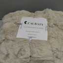 L'AGRATY Faux Rabbit Fur Blanket: 50" x 60" Luxury Soft Fluffy Thick Fur Throw Blanket for Couch Bed Sofa - Cozy Plush Bubble Blankets for Winter: Warm Flannel Fleece Decorative Blanket(Almond White)