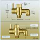 Metal Shower Diverter Valve, YDmeet 3 Way Shower Head Diverter for Handheld Showerhead and Fixed Rainfall Shower Head, Universal G1/2 Bathroom Shower System Replacement Part, Brushed Gold