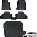 Automotive Floor Mats & Cargo Liner for Cadillac CT4 2020-2023 2024 2025, Heavy Duty TPE All Weather Protection Car Floor Mats, 1st & 2nd Row Full Set Rubber Floor Liners, Include CT4-V, Black