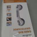 LEVERLOC Grab Bars for Bathtubs and Showers 2 Pack Suction Grab Bar, Heavy Duty 12 Inch Shower Handle Removable Bath Handrails for Seniors and Elderly, Bathroom Safety Grip No Drilling Waterproof Grey (Gray)