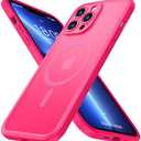 ImpactStrong Magnetic Guard Designed for iPhone 13 Pro Max Case [Camera Protection] [Military Grade Drop Tested] [Compatible with MagSafe] Slim Translucent Matte Phone Case (6.7") - Hot Pink