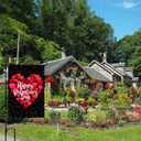 4 x Valentine Day Garden Flag St Patricks Day Garden Flag New Years Flag,Valentine Flag St Patrick Flag New Years Garden Flag 12x18 Burlap Valentine House Flag