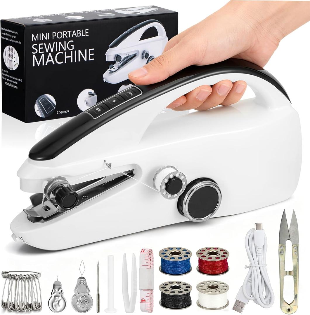Handheld sewing machine,easy to use, electric sewing machine，fast sewing speed, Easy sewing of clothes and fabrics, suitable for beginners DIY